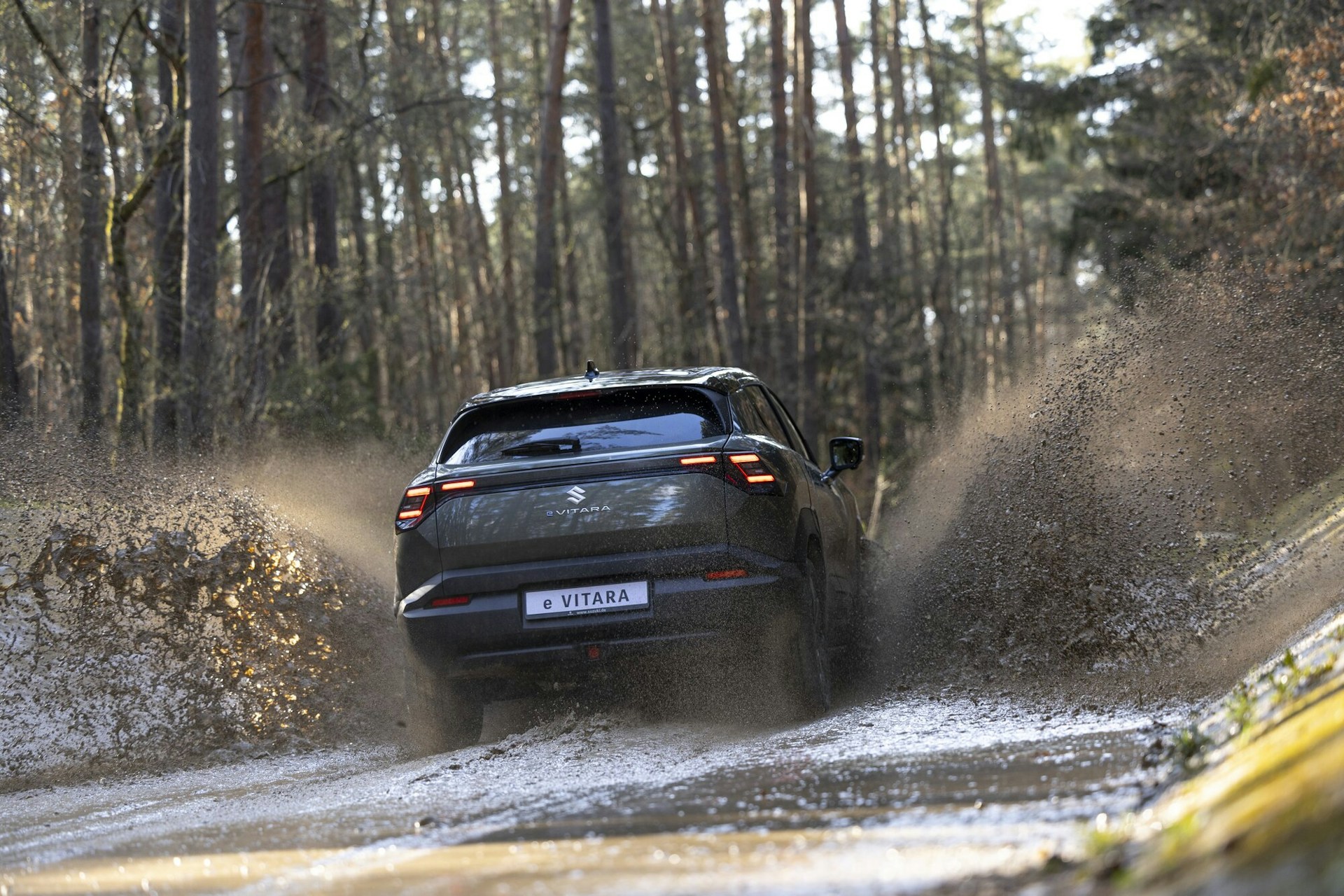 Suzuki e VITARA en tout-terrain en forêt